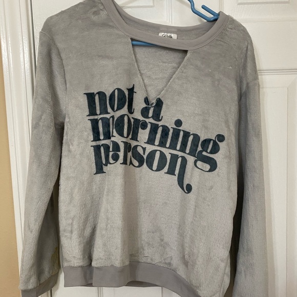 gold rush Sweaters - Gold Rush “Not a Morning Person” plush sweater